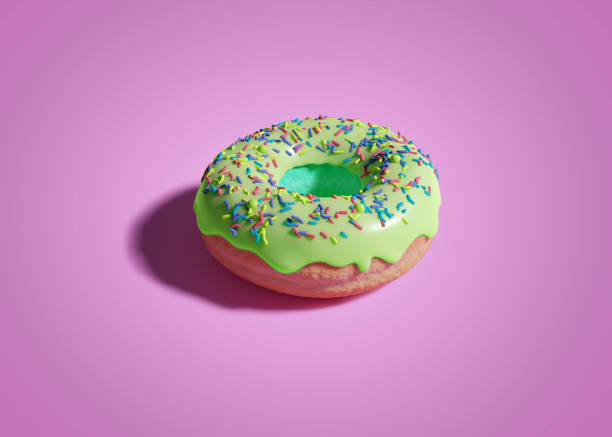 istock Donut with sugar sprinkles on the pastel colored background 1346038206