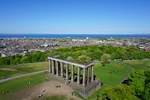 High angle view of famous building in Scotland