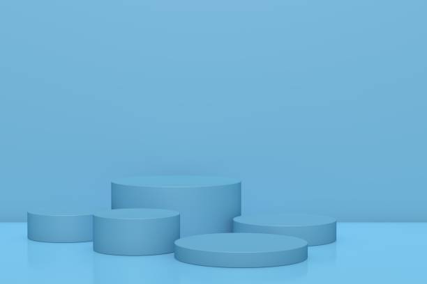 istock 3D Blue Stands, Product Stand, Blank Scene 1346047498