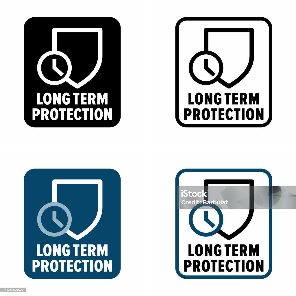 Long Term Risk Label Long Term Protection Vector Information Sign Stock Illustration ...