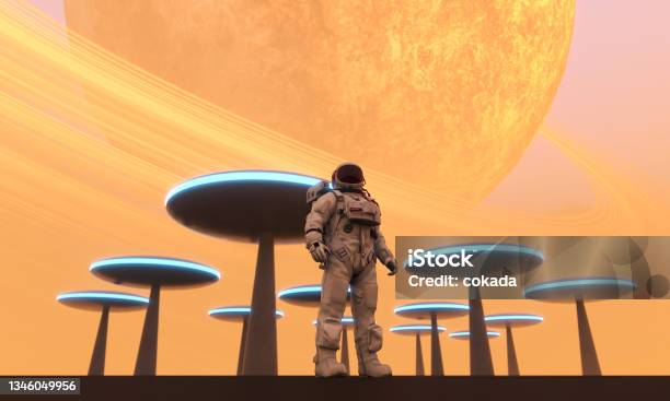 Space Colonization Stock Photo - Download Image Now - Astronaut, Titan - Moon, Futuristic