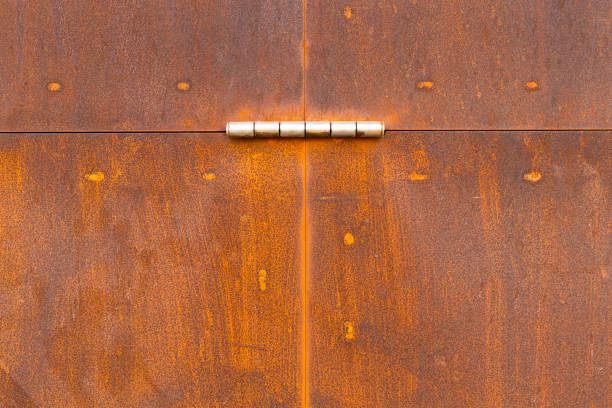 Rusty metal door stock photo