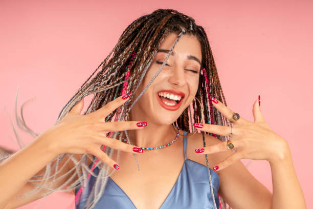 istock Joyful woman with hairstyle. 1346050119