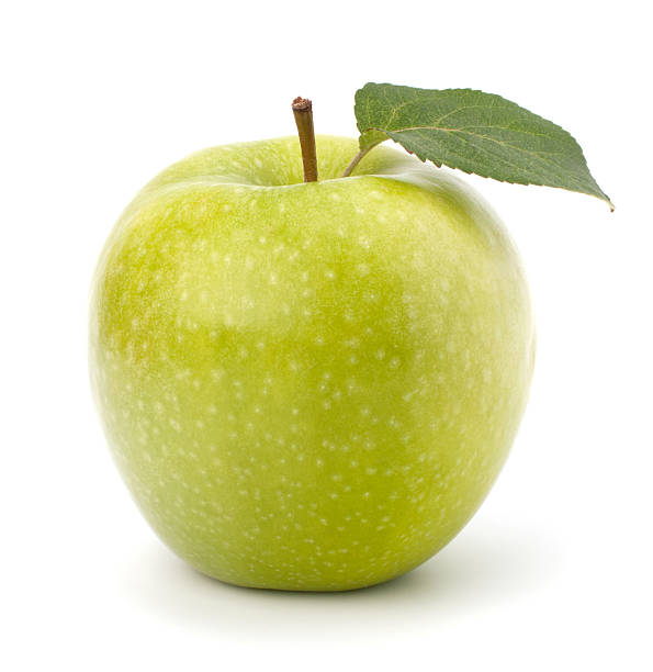 istock Sweet green apple with  leaf 134605091