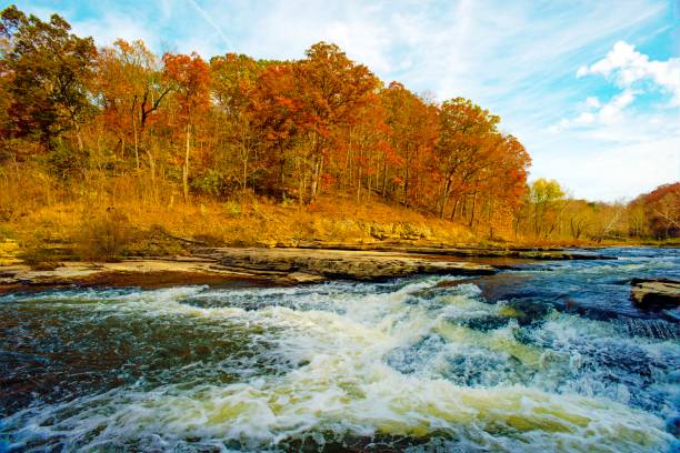 istock Waterfall-Above Cataract Falls-Fall Colors-Rapids - On Mill Creek-Owen County Indiana 1346051196