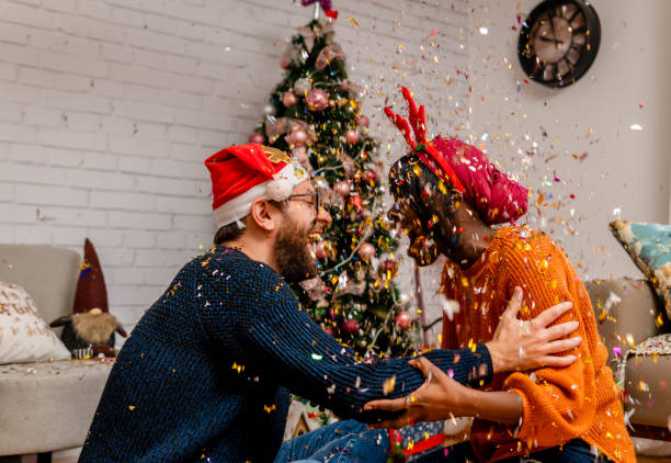 istock Couple celebrating christmas 1346053669