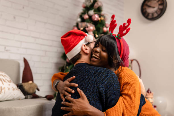 istock Couple celebrating christmas 1346053893