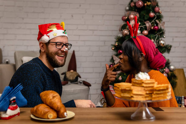 istock Couple celebrating christmas 1346054484