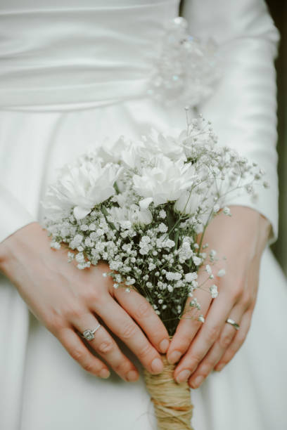 detalle de la boda, ramo de novia, feliz día, concepto de boda, casado - spring nature life events arrangement fotografías e imágenes de stock