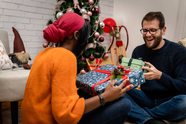istock Couple celebrating christmas 1346054735