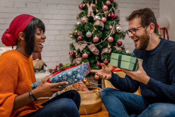 istock Couple celebrating christmas 1346054756