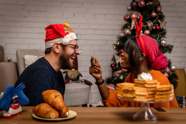 istock Couple celebrating christmas 1346055016