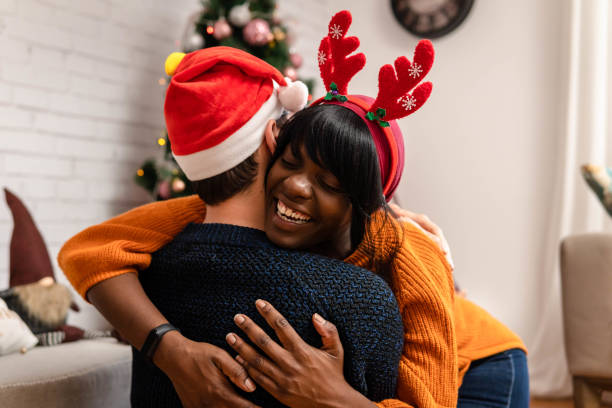 istock Couple celebrating christmas 1346055159