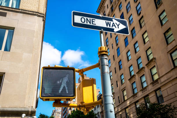 istock One way sign in New York 1346062045