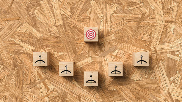 istock cubes with bow and arrow symbols - 3d illustration 1346063163