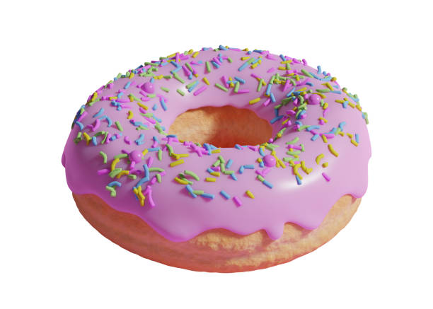 istock Donut with sugar sprinkles on the white background 1346063287
