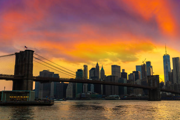 istock Brooklyn Bridge and Manhattan at sunset 1346072726