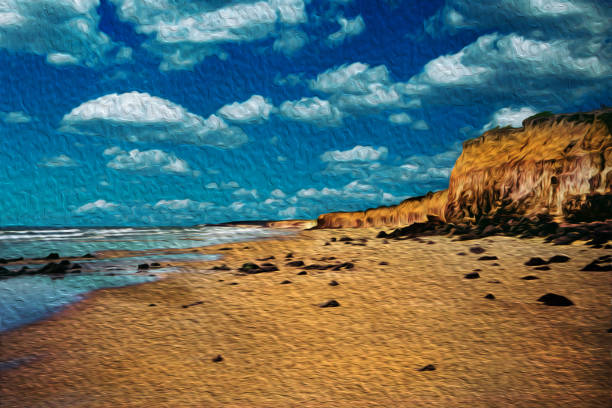 istock Cliffs by the sea on a sunny day in Brazil 1346072811