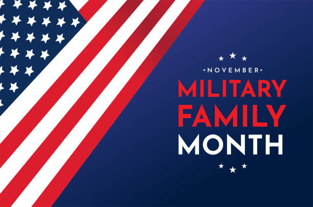 Military Family Month November card, banner. Vector Military Family Month November card, banner. Vector illustration. EPS10 military family stock illustrations