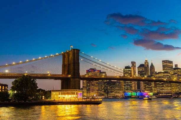 istock Brooklyn Bridge and Manhattan at sunset 1346077855