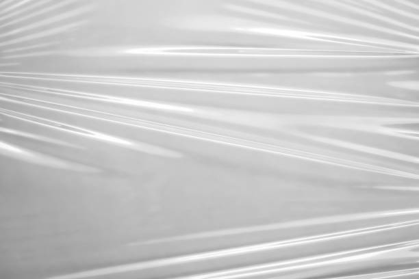 istock White transparent plastic film wrap texture background 1346081170