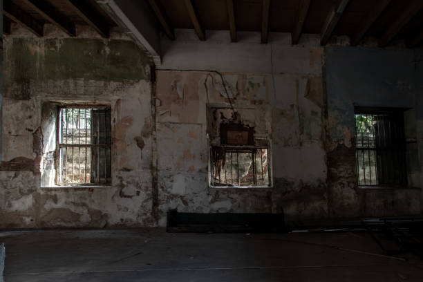 istock Abandoned buildings : Within the old customs house Or Old bang rak fire station. 1346081242