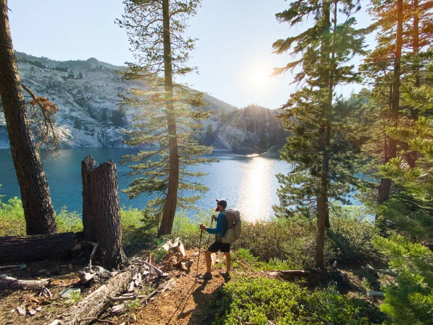 istock Beautiful backpacking trip in Lake Tahoe, California 1346081299