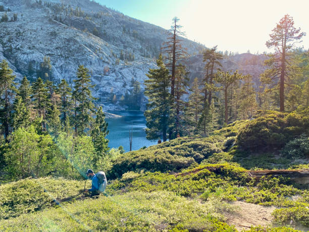 istock Beautiful backpacking trip in Lake Tahoe, California 1346081300