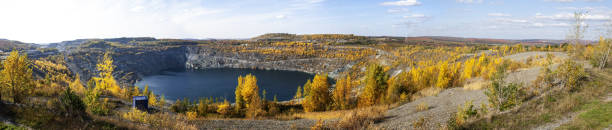 The Abandoned Jeffrey Asbestos Mine, Val des Sources, Quebec stock photo