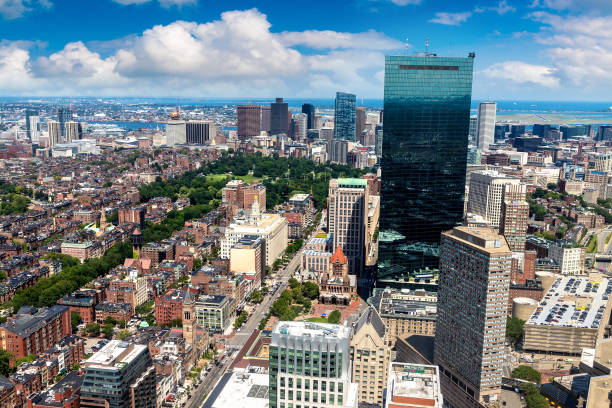 istock Panoramic aerial view of Boston, USA 1346083107