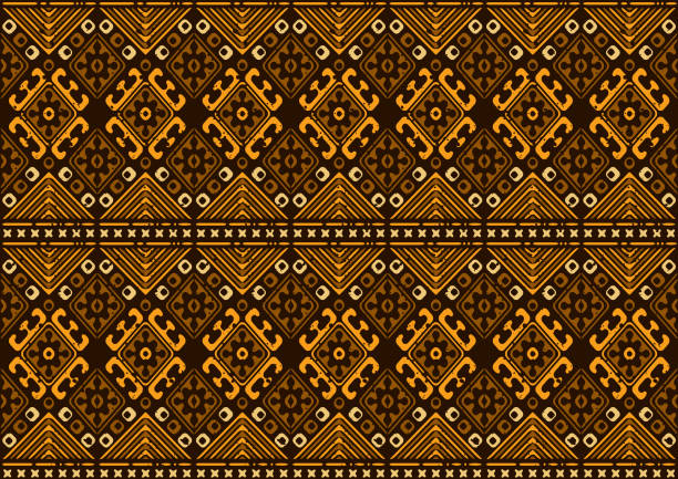 textilmode afrikanischer print 33 - traditioneller batikstil stock-grafiken, -clipart, -cartoons und -symbole