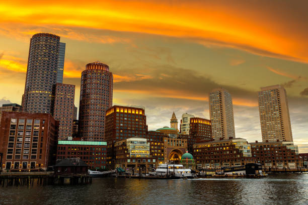 istock Boston cityscape at night 1346085210