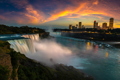 American Falls at Niagara viewed from the Canadian side of the River Niagara.