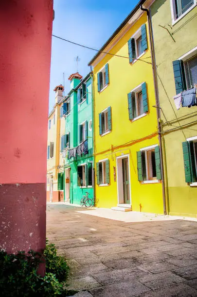 Photo of Burano Island the colorful traditional fishing village near of Venice. Italy