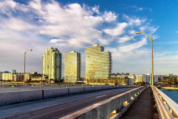 MacArthur Causeway Bridge in Miami Beach, Florida, USA