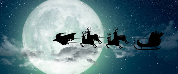 istock Super Santa Claus Man at night Christmas. 1346101675