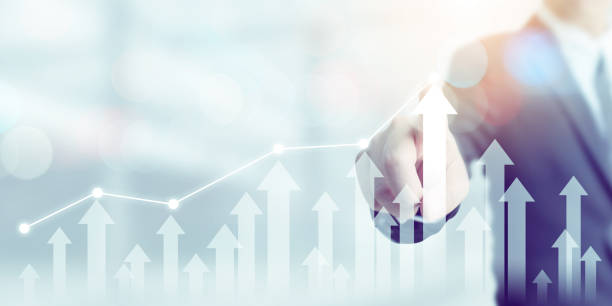 istock Business development to success and growing growth concept. Businessman pointing arrow graph corporate future growth plan 1346102768