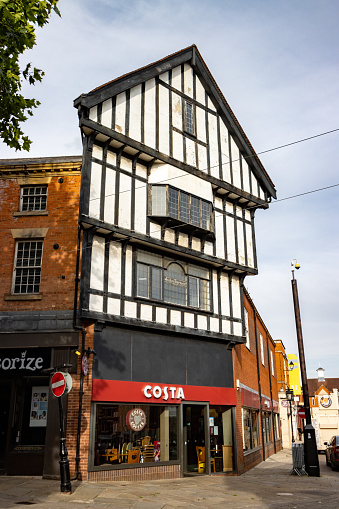 Stores such as Costa, Accessorize and Monsoon on Packers Row in Chesterfield, England