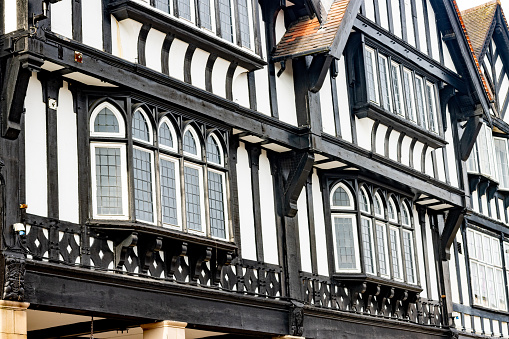 Knifesmithgate in Chesterfield, England, which is a commercially used Tudor style building
