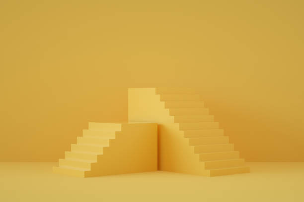 istock 3D Abstract Minimal Stairs, Ladder, Podium 1346111278