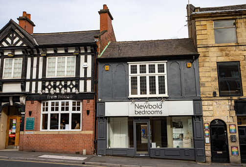 Newbold Fitted Bedrooms on St Mary's Gate in Chesterfield, England, with a pub on the left