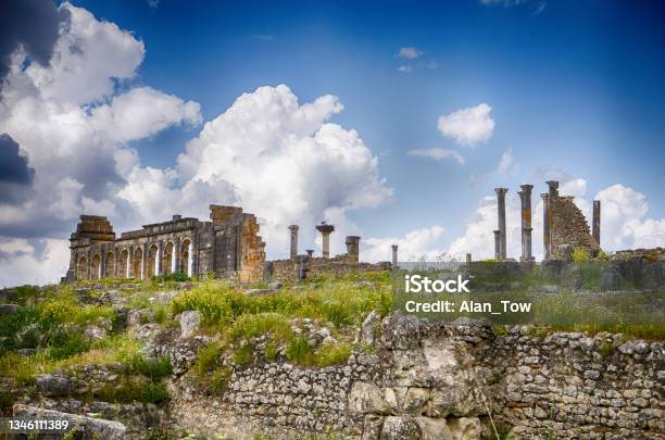 Volubilis Ruins Roman In Meknes Morocco Stock Photo - Download Image Now - Meknes, Abandoned, Ancient