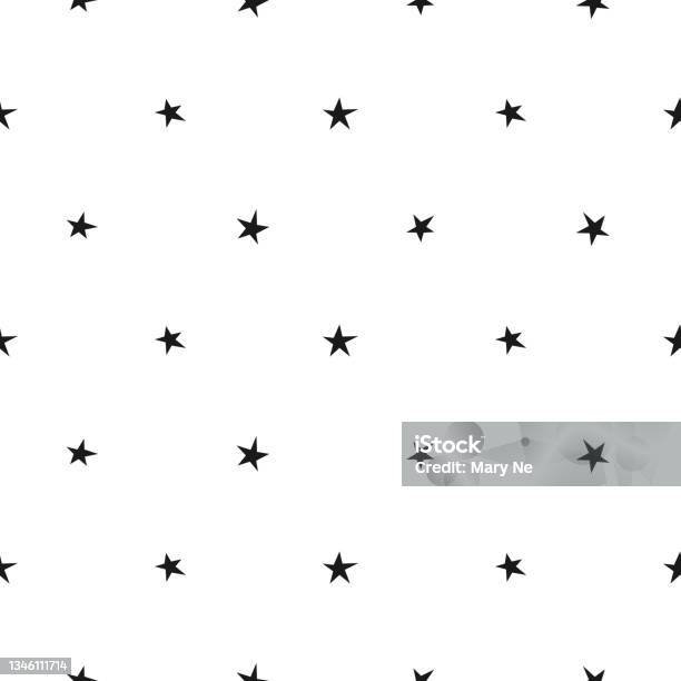 Stars Rounded Pattern Seamless Cute Pattern With Little Rounded Back Stars On White ...