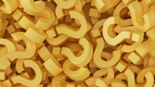 Question Marks Yellow Background 3d rendering of yellow color question marks on yellow background. frequently asked questions stock pictures, royalty-free photos & images