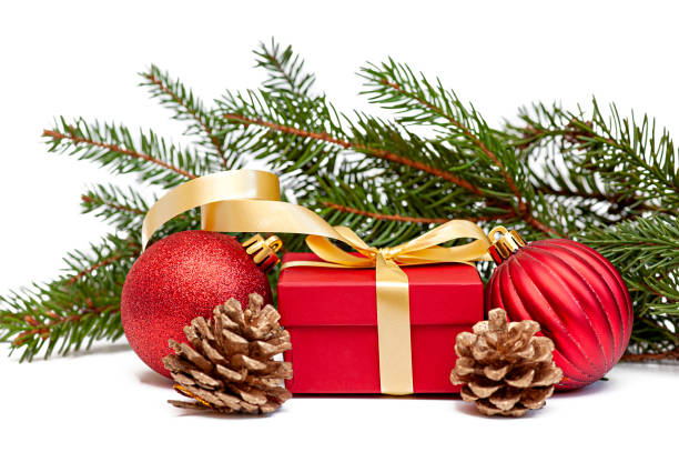 istock Christmas and New Year decorations on white background 1346112271