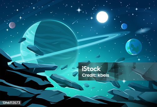 istock Asteroids And Gas Giant 1346113573
