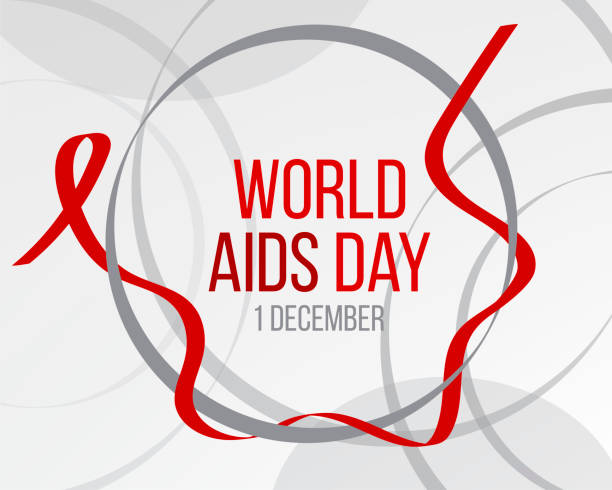 koncepcja światowego dnia aids. szablon banera ze świadomością czerwonej wstążki. ilustracja wektorowa. - world aids day stock illustrations