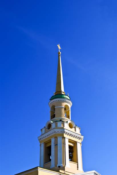 istock christian church spire on a blue sky background 1346118861
