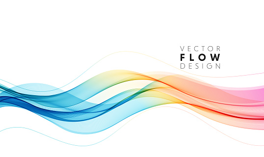 Vector abstract elegant colorful flowing spectrum wave lines isolated on white background. Design element for wedding invitation, greeting card