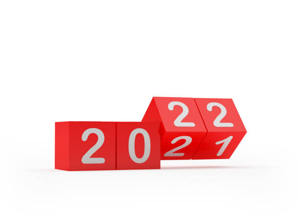 istock Red cubes with changing numbers 2021 to 2022 New Years. 1346122374